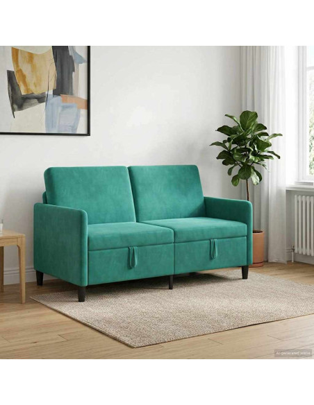 Divano con Storage Turchese 152 x 78 x 87 cm Poliestere