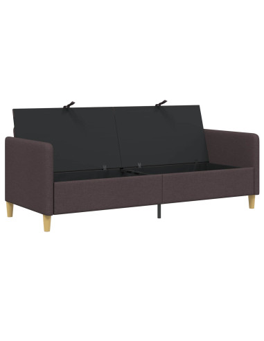 Divano con Storage Marrone Scuro 192 x 78 x 87 cm Poliestere