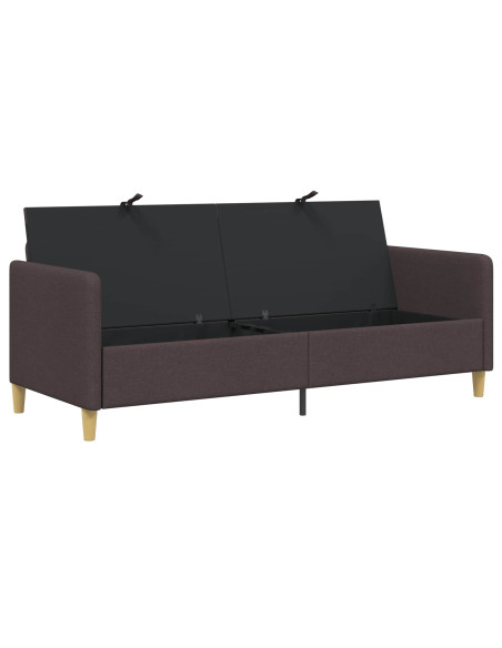 Divano con Storage Marrone Scuro 192 x 78 x 87 cm Poliestere