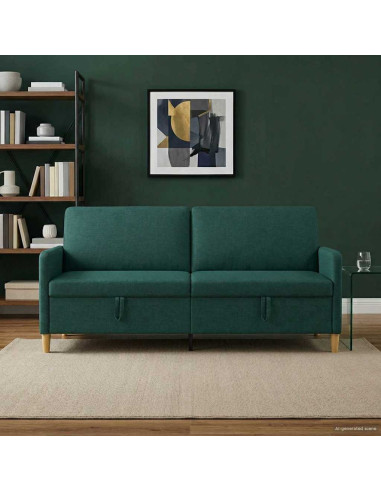 Divano con Storage Verde Scuro 192 x 78 x 87 cm Poliestere