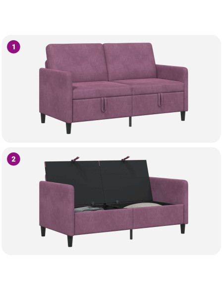 Divano con Storage Viola 152 x 78 x 87 cm Poliestere