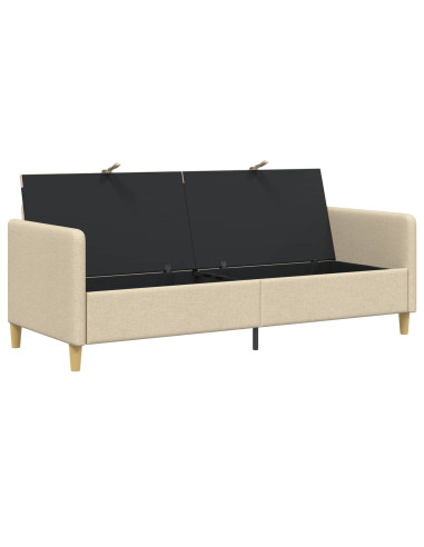 Divano con Storage Crema 192 x 78 x 87 cm Poliestere