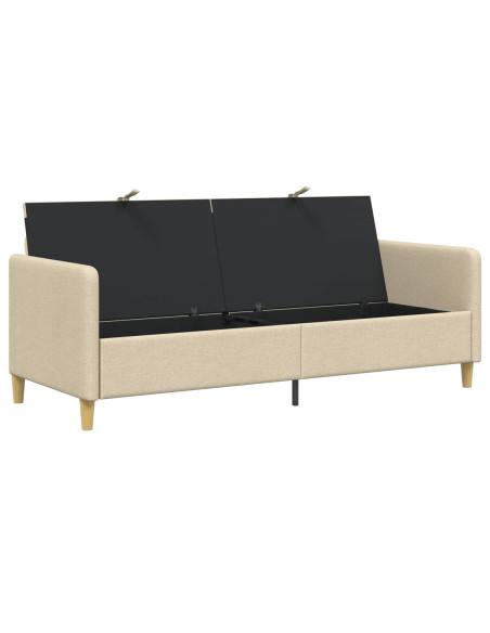 Divano con Storage Crema 192 x 78 x 87 cm Poliestere