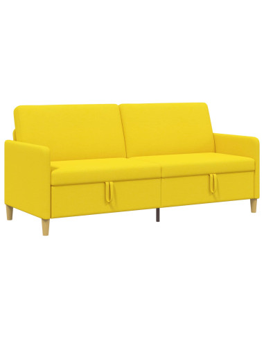 Divano con Storage Giallo Chiaro 192 x 78 x 87 cm Poliestere
