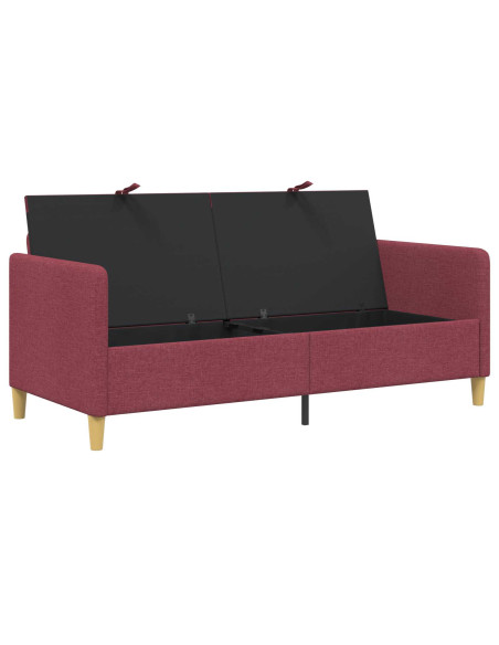 Divano con Storage Rosso Vino 172 x 78 x 87 cm Poliestere