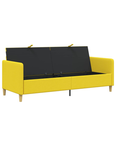 Divano con Storage Giallo Chiaro 192 x 78 x 87 cm Poliestere