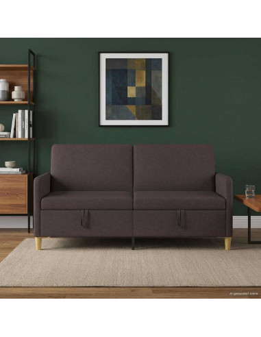 Divano con Storage Marrone Scuro 172 x 78 x 87 cm Poliestere