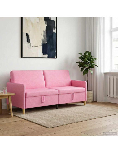 Divano con Storage Rosa 192 x 78 x 87 cm Poliestere