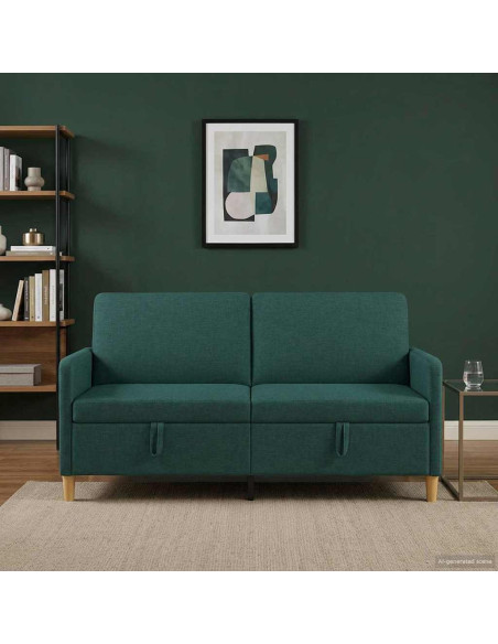 Divano con Storage Verde Scuro 172 x 78 x 87 cm Poliestere