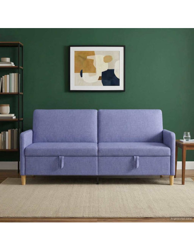 Divano con Storage Blu jeans 192 x 78 x 87 cm Poliestere