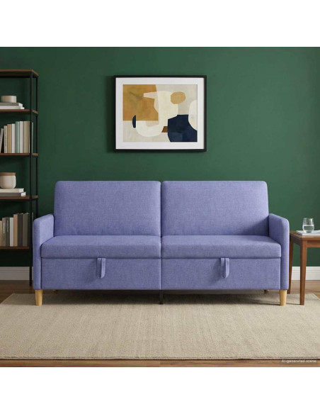 Divano con Storage Blu jeans 192 x 78 x 87 cm Poliestere