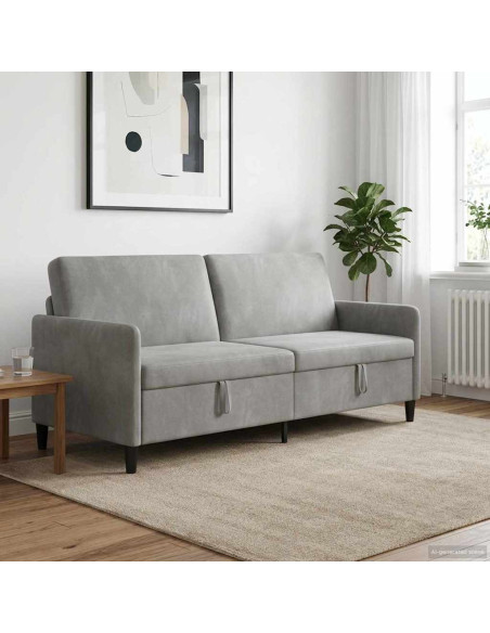 Divano con Storage Grigio Chiaro 192 x 78 x 87 cm Poliestere