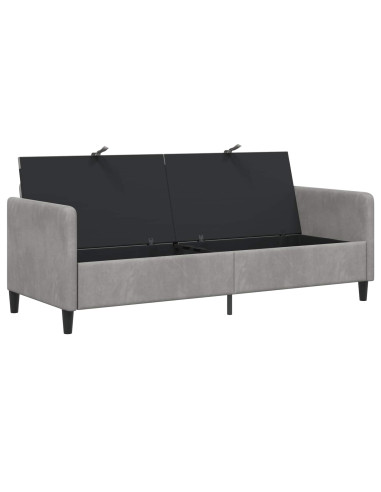 Divano con Storage Grigio Chiaro 192 x 78 x 87 cm Poliestere