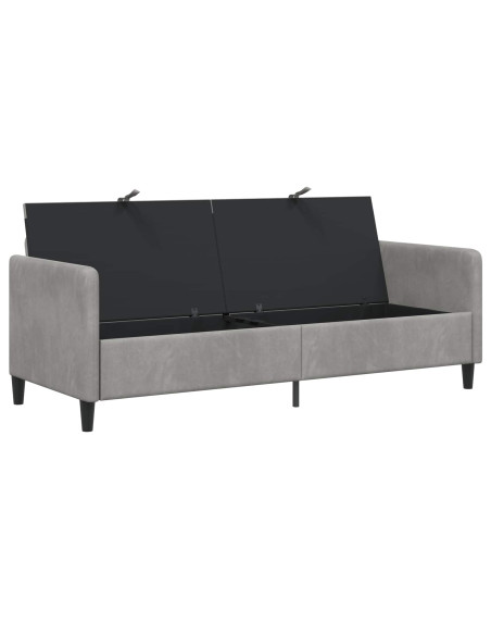 Divano con Storage Grigio Chiaro 192 x 78 x 87 cm Poliestere