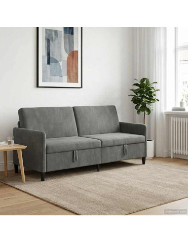 Divano con Storage Grigio Scuro 192 x 78 x 87 cm Poliestere