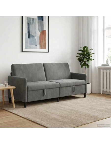 Divano con Storage Grigio Scuro 192 x 78 x 87 cm Poliestere