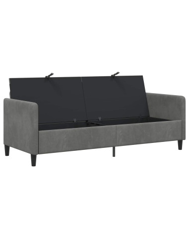 Divano con Storage Grigio Scuro 192 x 78 x 87 cm Poliestere
