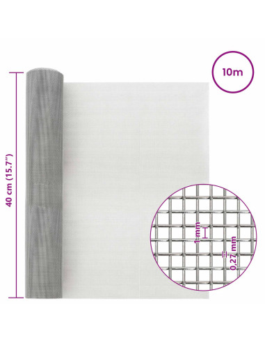 Rete per schermatura 40 x 1000 cm 20 Mesh Argento