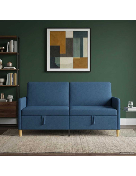 Divano con Storage Blu 172 x 78 x 87 cm Poliestere
