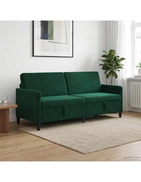 Divano con Storage Verde Scuro 192 x 78 x 87 cm Poliestere