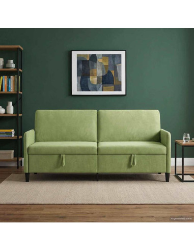 Divano con Storage Verde chiaro 192 x 78 x 87 cm Poliestere
