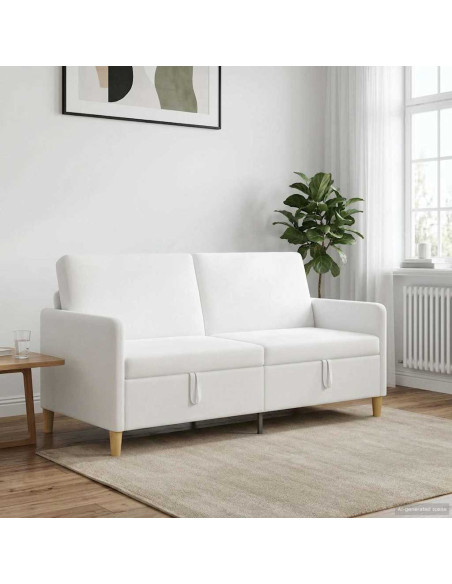 Divano con Storage Bianco 172 x 78 x 87 cm Poliestere