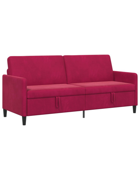 Divano con Storage Rosso Vino 192 x 78 x 87 cm Poliestere