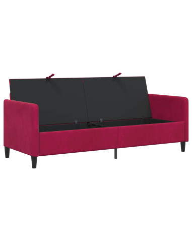 Divano con Storage Rosso Vino 192 x 78 x 87 cm Poliestere