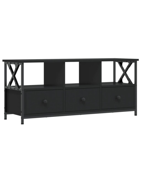 Mobile Porta TV Nero 102x33x45 cm in Legno Multistrato e Ferro