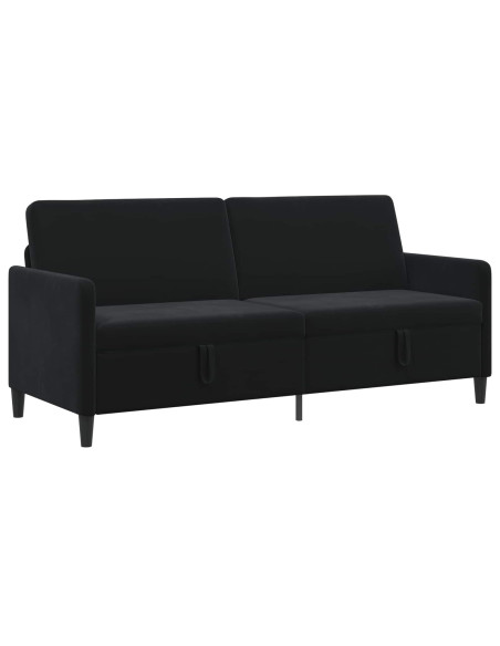 Divano con Storage Nero 192 x 78 x 87 cm Poliestere