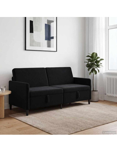Divano con Storage Nero 192 x 78 x 87 cm Poliestere