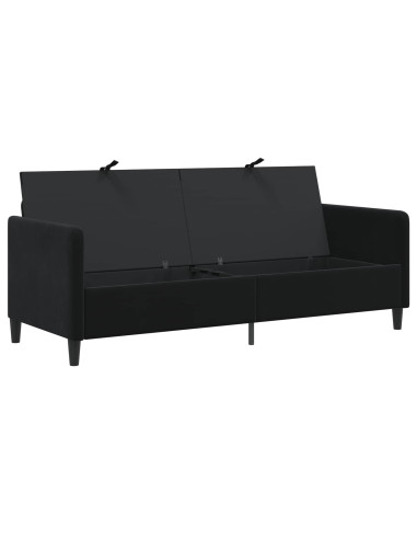 Divano con Storage Nero 192 x 78 x 87 cm Poliestere