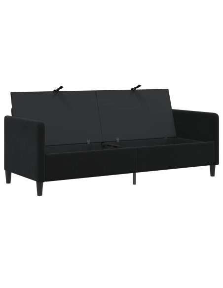 Divano con Storage Nero 192 x 78 x 87 cm Poliestere