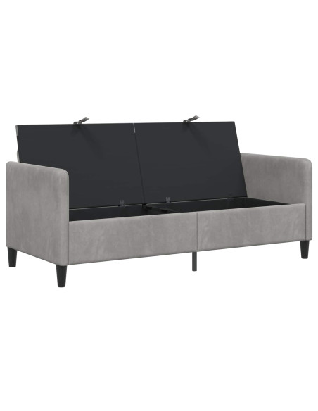 Divano con Storage Grigio Chiaro 172 x 78 x 87 cm Poliestere