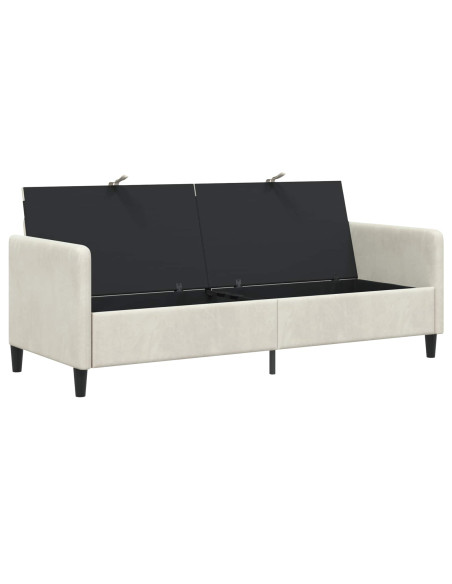 Divano con Storage Crema 192 x 78 x 87 cm Poliestere
