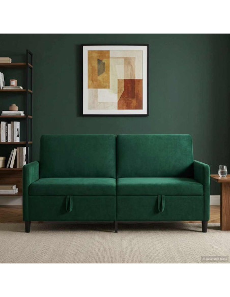 Divano con Storage Verde Scuro 172 x 78 x 87 cm Poliestere