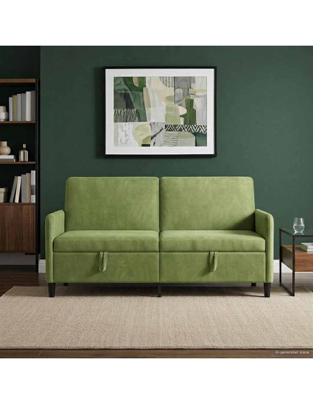 Divano con Storage Verde chiaro 172 x 78 x 87 cm Poliestere