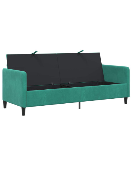 Divano con Storage Turchese 192 x 78 x 87 cm Poliestere