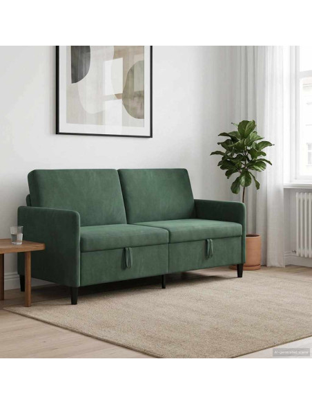 Divano con Storage Verde Mare 192 x 78 x 87 cm Poliestere