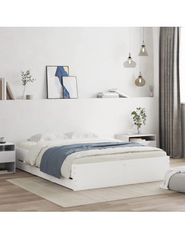 Giroletto con Cassetti Bianco 140x200 cm in Legno Multistrato
