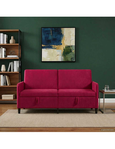 Divano con Storage Rosso Vino 172 x 78 x 87 cm Poliestere