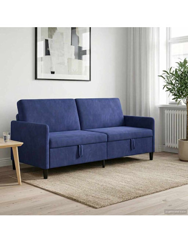 Divano con Storage Blu Polizia 192 x 78 x 87 cm Poliestere