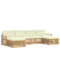 Set di divani da esterno 6 pcs Bianco e Crema 2