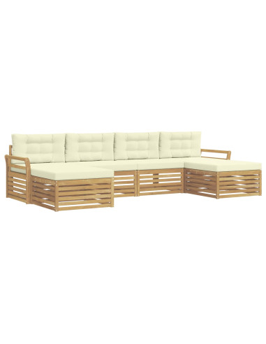 Set di divani da esterno 6 pcs Bianco e Crema