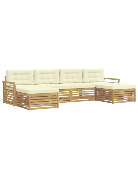 Set di divani da esterno 6 pcs Bianco e Crema