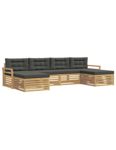 Set di divani da esterno 6 pcs Bianco e Antracite 2