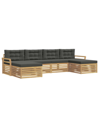 Set di divani da esterno 6 pcs Bianco e Antracite
