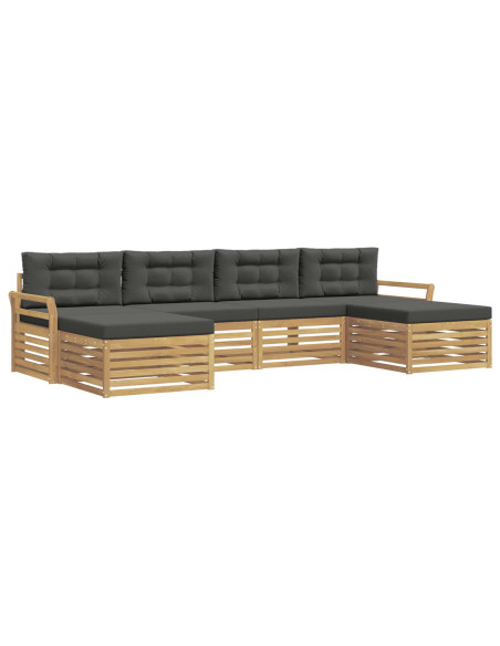 Set di divani da esterno 6 pcs Bianco e Antracite
