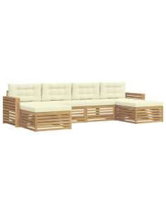 Set di divani da esterno 6 pcs Bianco e Crema 2