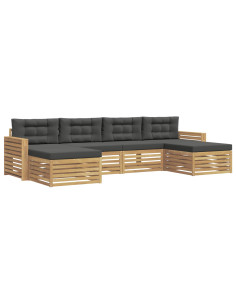 Set di divani da esterno 6 pcs Bianco e Antracite 2